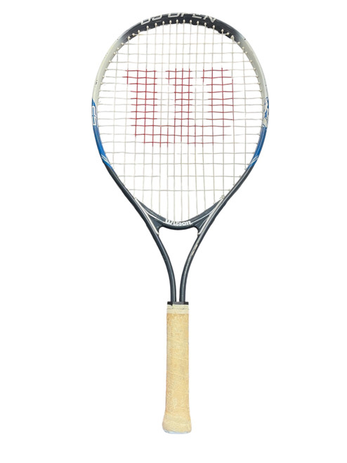 Vist Large View of Product Image Which is Used Wilson US OPEN 25 Adult Tennis Racquet White 3 3/8"