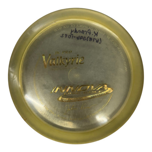 Vist Large View of Product Image Which is Used Innova JK PRO VALKYRIE Disc Golf Driver Yellow 153g
