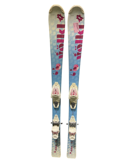 Vist Large View of Product Image Which is Used Volkl CHICA Girls DH Ski/Binding Sky Blue 130 cm
