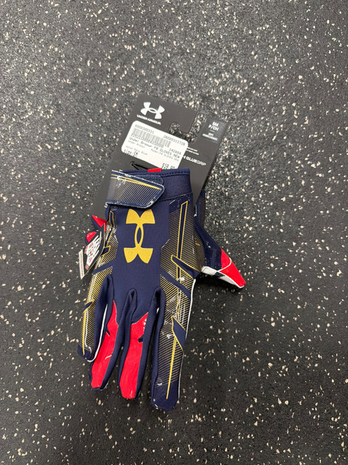Vist Large View of Product Image Which is Used Under Armour F8 GLOVES NEW FB Gloves Navy Blue SM