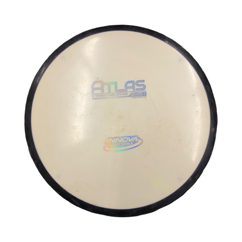 Vist Large View of Product Image Which is Used Innova Atlas Disc Golf Mid Range White