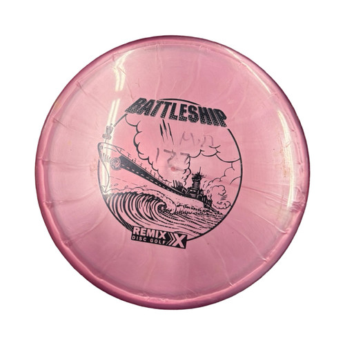 Vist Large View of Product Image Which is Used Remix Battleship Disc Golf Mid Range Pink