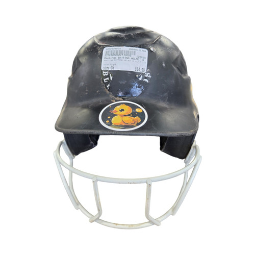 Vist Large View of Product Image Which is Used Rawlings BATTING HELMET 6 1/2-7 1/2 Batting Helmet w/Mask Black One Size