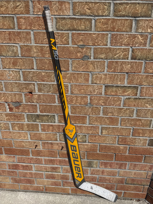 Vist Large View of Product Image Which is Used Bauer SUPREME M50 PRO Senior Goalie Stick Black And Yellow 24" (new= $270)