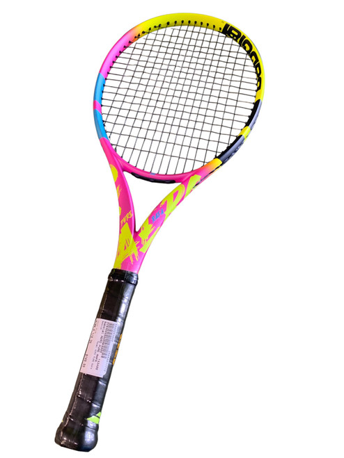 Vist Large View of Product Image Which is Used Babolat AERO PURE RAFA Adult Tennis Racquet Pink 4 1/4"