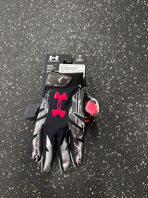 Vist Large View of Product Image Which is Used Under Armour F8 GLOVES NEW FB Gloves Black And Pink LG