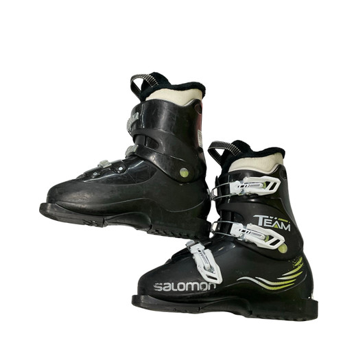 Vist Large View of Product Image Which is Used Salomon TEAM 3 Boys DH Ski Boot Black 245 MP - M06.5 - W07.5
