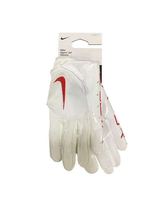 Vist Large View of Product Image Which is Used Nike VAPOR JET FB Gloves Red And White LG