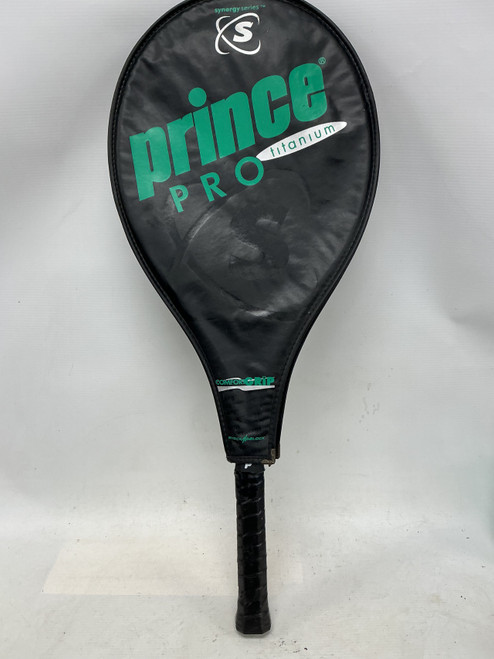 Vist Large View of Product Image Which is Used Prince SYNERGY PRO TITANIUM Adult Tennis Racquet Black Unknown