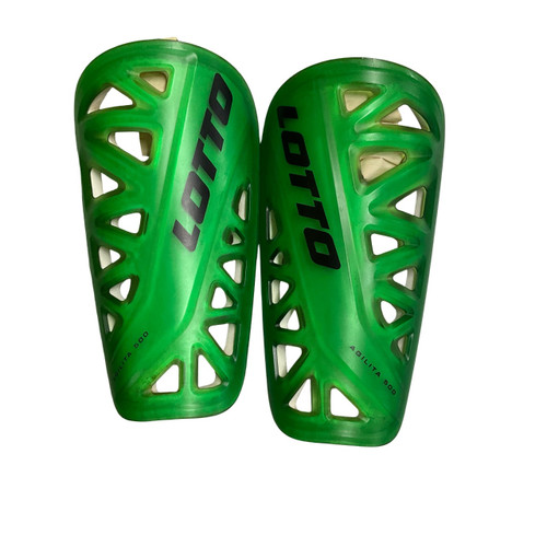 Vist Large View of Product Image Which is Used Lotto Soccer Shin Guards Adult Green MD