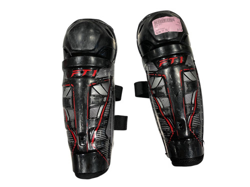 Vist Large View of Product Image Which is Used CCM FT1 Youth Shin Guards Black 11"