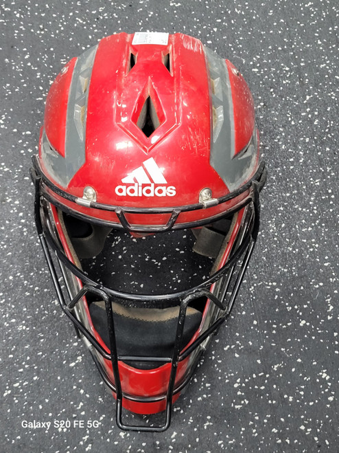 Vist Large View of Product Image Which is Used Adidas CLIMA LITE Catchers Helmet w/Mask Red MD