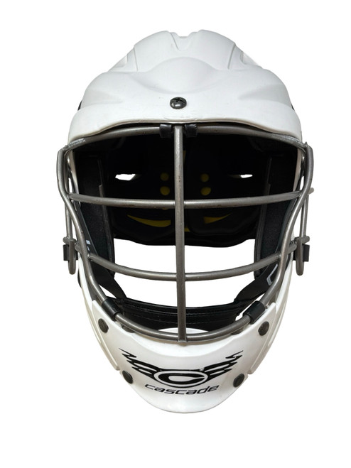 Vist Large View of Product Image Which is Used Cascade CS-R Lacrosse Helmet White Fits all