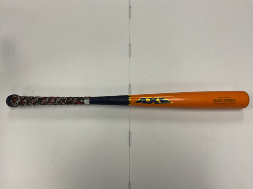Vist Large View of Product Image Which is Used AXE GS4-31 BB/SB Wood Bat Navy Blue And Orange 31"