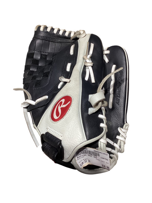 Vist Large View of Product Image Which is Used Rawlings SHUT OUT BB/SB Glove RH Throw Black 12"