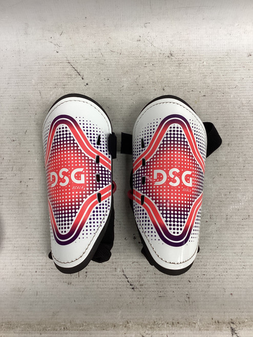 Vist Large View of Product Image Which is Used Dsg OCALA SHINS Soccer Shin Guards Junior Pink And White MD