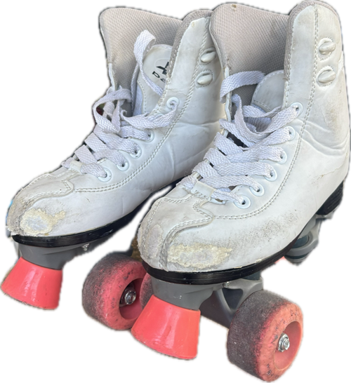 Vist Large View of Product Image Which is Used Pacer WHT/PNK Junior Roller Quad Skates White Junior 02