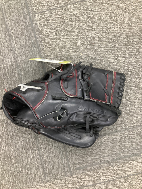 Vist Large View of Product Image Which is Used Mizuno PRO SELECT BB/SB Glove RH Throw Black 12"