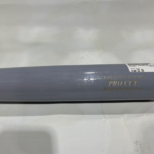 Vist Large View of Product Image Which is Used Marucci Handcrafted Maple PRO CUT BB/SB Wood Bat Grey 33"