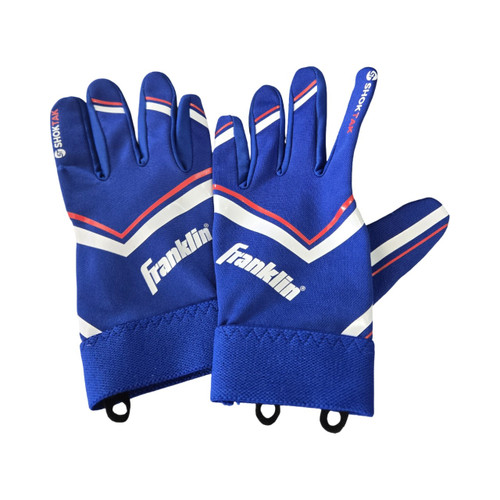 Vist Large View of Product Image Which is Used Franklin SHOKTAK GLOVES YTH LG FB Gloves Royal Blue LG