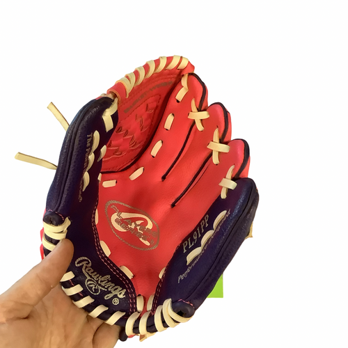 Vist Large View of Product Image Which is Used Rawlings PLAYER SERIES 9INCH RHT BB/SB Glove RH Throw Pink 9"
