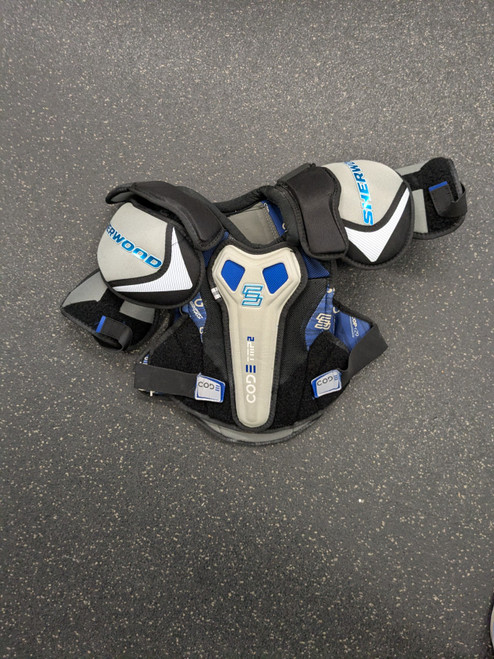 Vist Large View of Product Image Which is Used Sher-wood CODE TMP 2 Junior Shoulder Pads LG