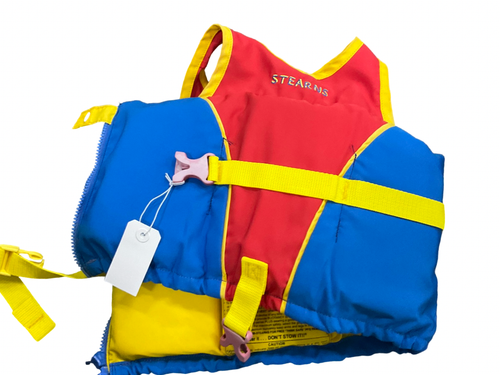 Vist Large View of Product Image Which is Used Stearns Youth PFD Navy Blue And Red Child 30-50