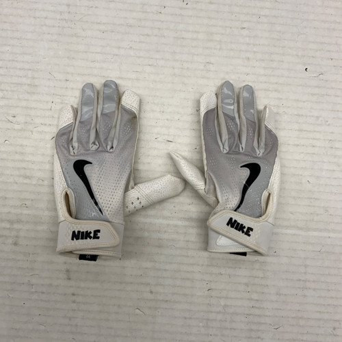 Vist Large View of Product Image Which is Used Nike YOUTH BB/SB Batting Gloves White LG