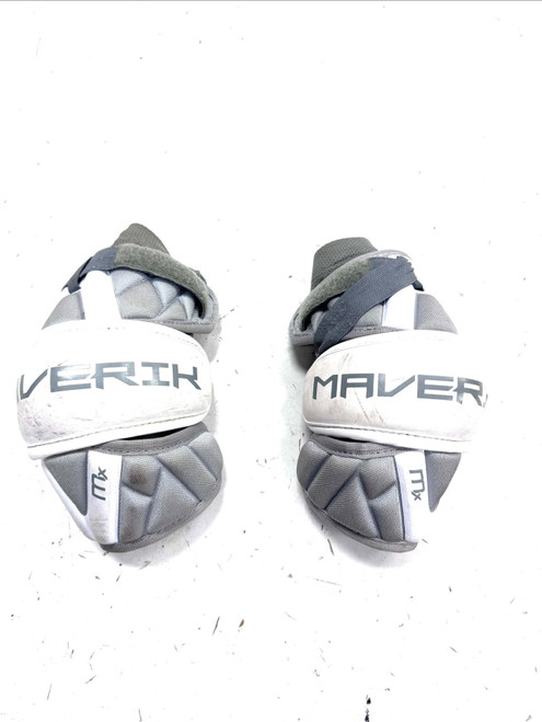 Vist Large View of Product Image Which is Used Maverik MX Lacrosse Arm Pads/Guards White Senior