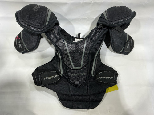 Vist Large View of Product Image Which is Used Sher-wood T90 Junior Shoulder Pads Black SM