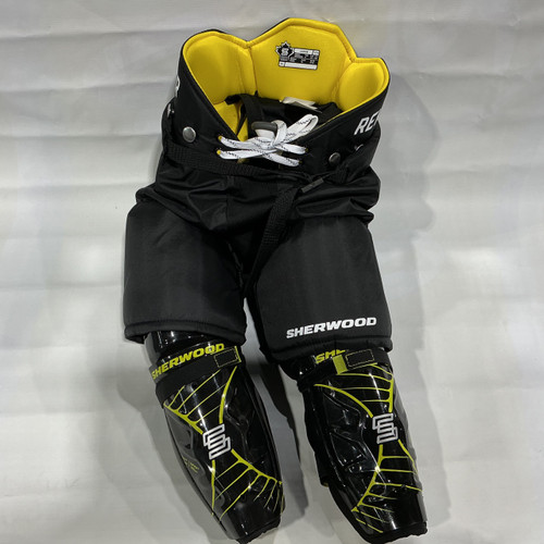 Vist Large View of Product Image Which is Used Sher-wood REKKER Youth Pant/Shin Guard Combo Black LG