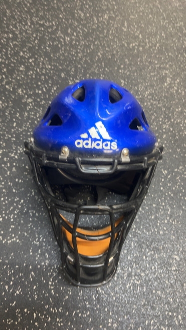 Vist Large View of Product Image Which is Used Adidas CATCHERS MASK Catchers Helmet w/Mask Black And Royal Blue MD