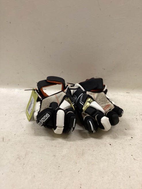 Vist Large View of Product Image Which is Used Maverik ROME RX Lacrosse Gloves Mens Black And White 12"