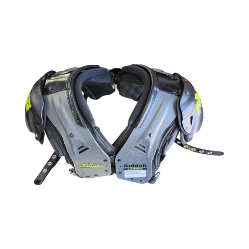 Vist Large View of Product Image Which is Used Riddell POWER AMP YTH LG SHOULDER PADS FB Shoulder Pads Grey LG