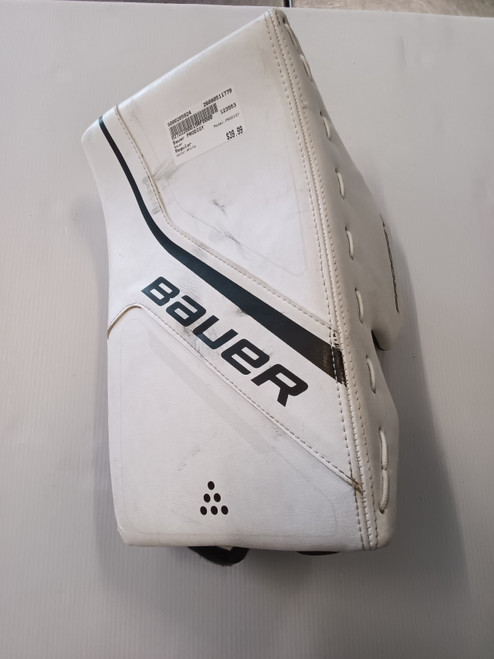 Vist Large View of Product Image Which is Used Bauer PRODIGY Youth Goalie Blocker White
