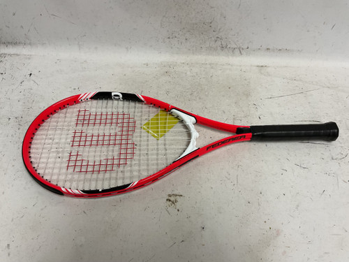 Vist Large View of Product Image Which is Used Wilson FEDERER Adult Tennis Racquet Red 4 3/8"