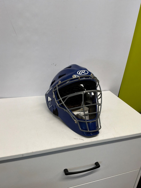 Vist Large View of Product Image Which is Used Rawlings BLUE CATCHERS HELMET Catchers Helmet w/Mask Royal Blue MD