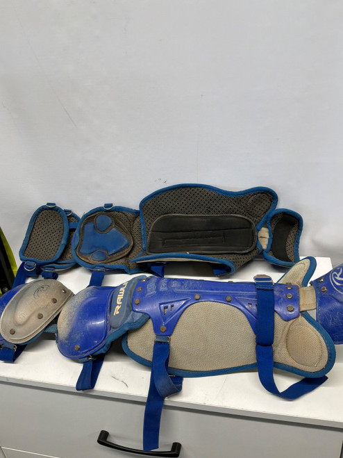 Vist Large View of Product Image Which is Used Rawlings CPR2N Catchers Leg Guards Royal Blue Adult