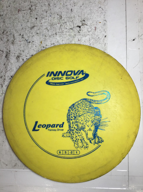 Vist Large View of Product Image Which is Used Innova DX LEOPARD Disc Golf Driver Yellow 151g