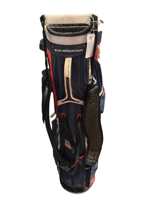 Vist Large View of Product Image Which is Used Sun Mountain 4 WAY Mens Stand Bag Navy Blue And Red