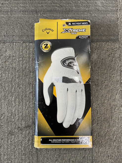 Vist Large View of Product Image Which is Used Callaway XTREME 365 2 PK Mens Golf Glove White XL