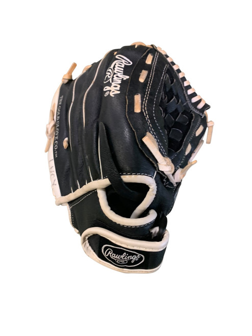 Vist Large View of Product Image Which is Used Rawlings HIGHLIGHT SERIES BB/SB Glove RH Throw Black 11 1/2"