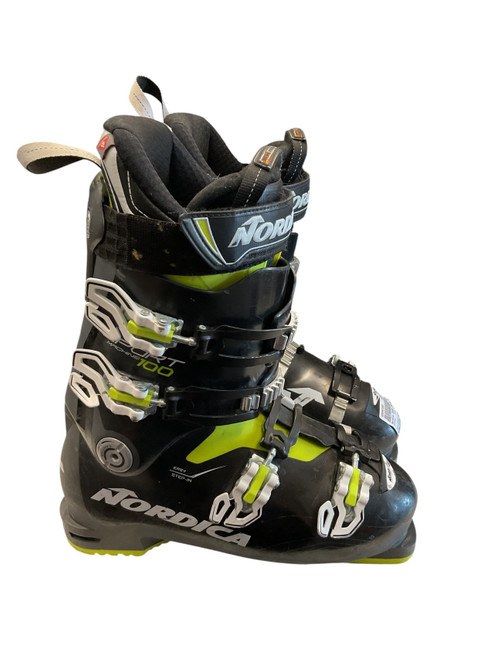 Vist Large View of Product Image Which is Used Nordica SPORT MACHINE 100 SZ 27.0 Mens DH Ski Boot Black And Neon Green 270 MP - M09 - W10