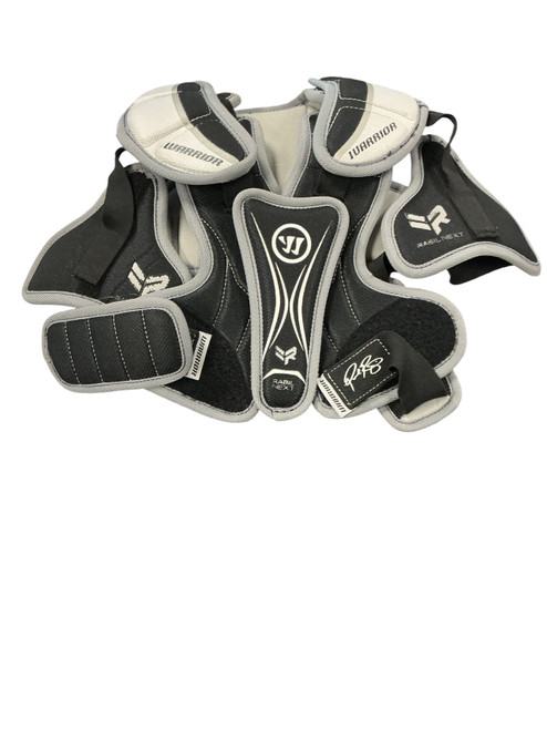 Vist Large View of Product Image Which is Used Warrior SHOULDER PADS Lacrosse Shoulder Pads Black SM