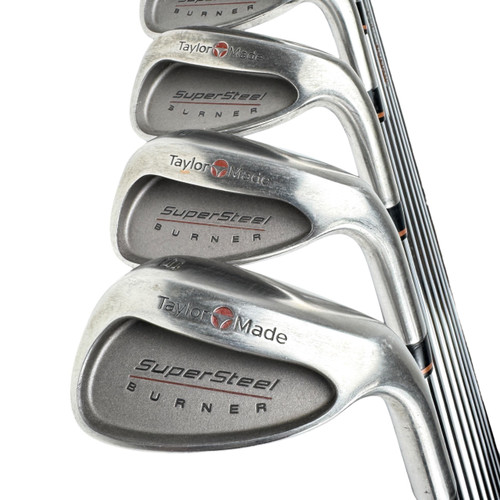Vist Large View of Product Image Which is Used Taylormade BURNER SUPERSTEEL Men's RH Iron Set 3I-SW Stiff Flex Steel Shaft