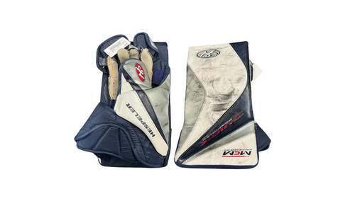 Vist Large View of Product Image Which is Used Hespeler QUICK RESPONSE Senior Goalie Catcher Navy And White