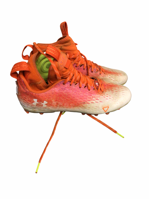 Vist Large View of Product Image Which is Used Under Armour Adult FB Cleats Orange Senior 11