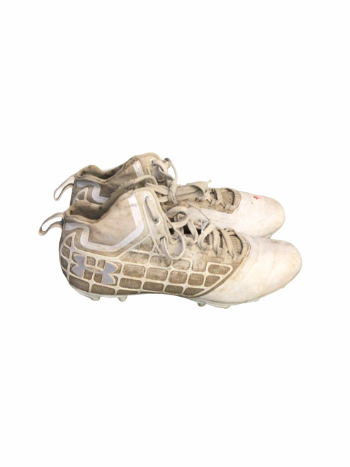 Vist Large View of Product Image Which is Used Under Armour Adult FB Cleats White Senior 9