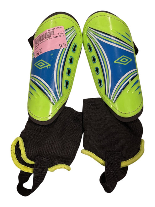 Vist Large View of Product Image Which is Used Umbro Soccer Shin Guards Youth Green SM