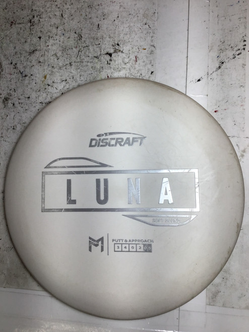 Vist Large View of Product Image Which is Used Discraft SOFT LUNA Disc Golf Putter White 172g